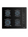 Placa Gas - Teka GBC 64002 KLN, Cuatro Fuegos, 60 cm, Natural, Negro