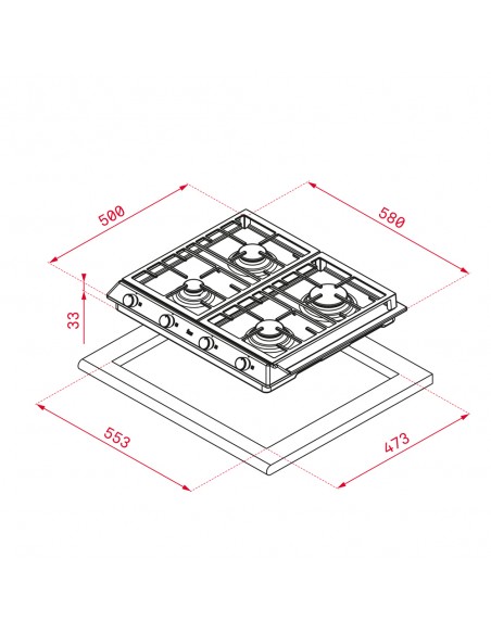 Placa Gas - Teka EX 60.1 4G AI AL DR...