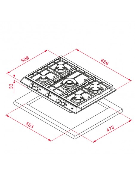 Placa Gas - Teka EX 70.1 5G AI AL DR...