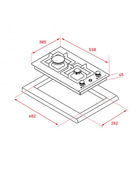 Placa Modular Gas - Teka EFX 30.1 2G...