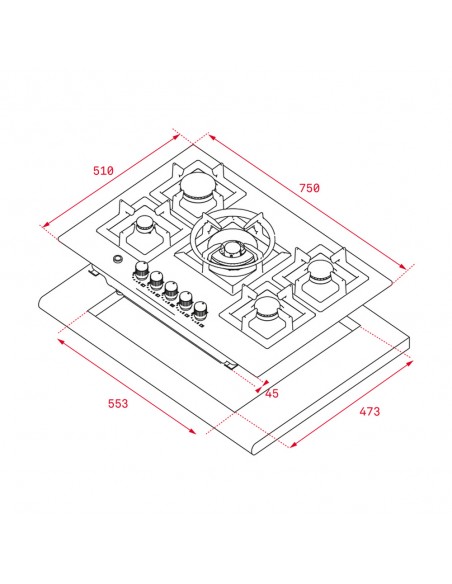 Placa Gas - Teka EFX 70.1 5G AI AL DR...