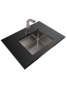 Fregadero - Teka FlexLinea RS15 50.40, Triple Posibilidad de Instalación, 60 cm,  Silent Smart, Titanium