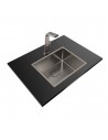 Fregadero - Teka FlexLinea RS15 50.40, Triple Posibilidad de Instalación, 60 cm,  Silent Smart, Titanium
