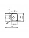 Fregadero - Teka Universe 45 T-XP 1C 1E, Reversible
