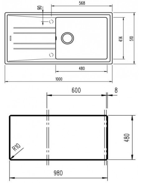 Fregadero TEKA Stone 60 LTG 1C1E...