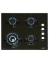 Placa Gas - Cata CIB6031BK, Negro, 4 zonas, Butano