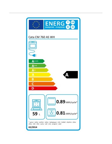 Horno Multifunción - Cata CM760ASWH,...