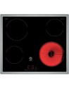 Placa Vitrocerámica - Balay 3EB720XR, 4 Zonas, 60 cm, Negro, Marco Inox