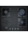 Placa Gas - y Eléctrica - Balay 3ETG667HB, 4 Zonas, 60 cm, Negro, Butano