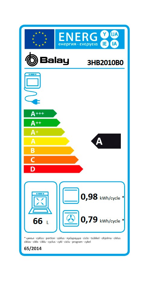 Etiqueta de Eficiencia Energética - 3HB2010B0