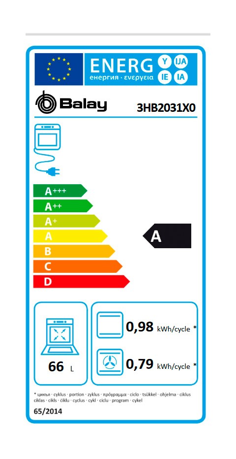 Etiqueta de Eficiencia Energética - 3HB2031X0