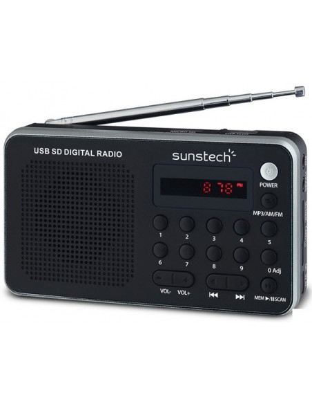 Radio Portátil - Sunstech RPDS32, Plata