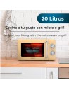 Microondas Libre Instalación - Cecotec ProClean 3110 Retro, 700 W, 20 litros, Grill, Amarillo