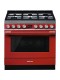 Cocina Gas y Eléctrica - Smeg CPF9GPR, 90 cm, 6 fuegos, Rojo