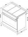 Cocina Gas y Eléctrica - Smeg CPF9GPYW, 90 cm, 6 fuegos, Amarillo