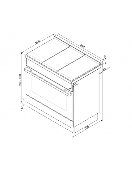 Cocina Inducción - Smeg CPF9IPYW, 90...