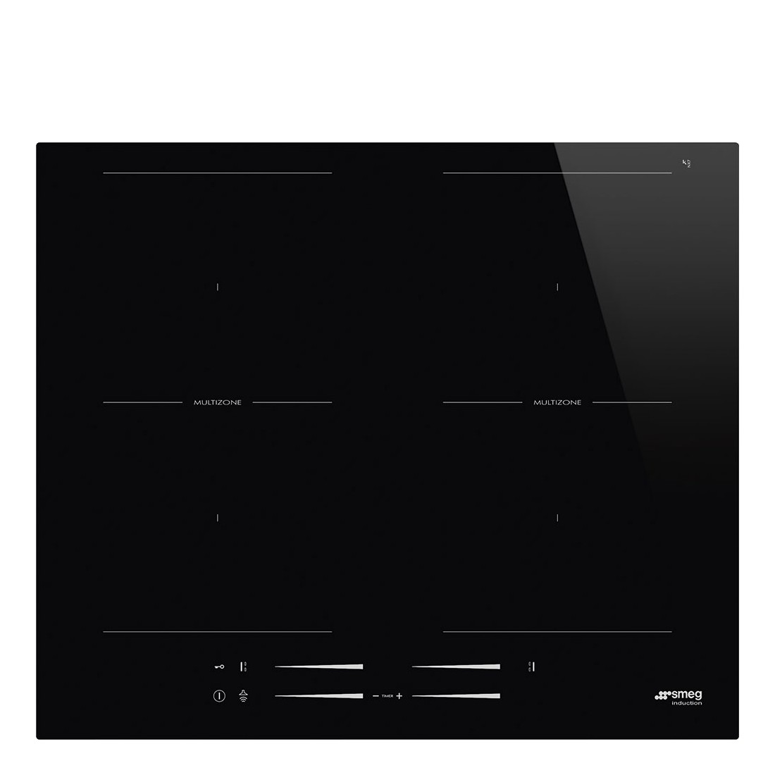 Placa Inducción - Smeg SI2M7643D, 4 Zonas, 60 cm, Negro, Sin Marco