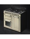 Cocina Gas y Eléctrica - Smeg TR103P, Eficiencia A, 100 cm, 6 fuegos, Crema