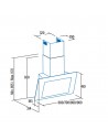 Campana Decorativa - Cata Thalassa  800XGGR /F, 80 cm, 64 dB, 842 m³/h, Motor Brushless, Gris