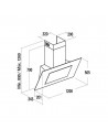 Campana Decorativa - Cata Thalassa 1200XGBK /F, 120 cm, 820m3/h, 64 dB, Cristal Negro