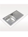 Fregadero Sobre Encimera - Cata CDS-1, 45cm, Una Cubeta, Escurridor Derecha, Inox