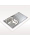 Fregadero Sobre Encimera - Cata CDP-1, 45cm, Una Cubeta, Escurridor Derecha, Inox