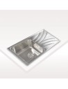 Fregadero Sobre Encimera - Cata CDL-1, 45cm, Una Cubeta, Escurridor Izquierda, Inox