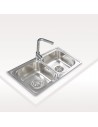 Fregadero Sobre Encimera - Cata C-2 AG , 80cm, Dos Cubetas, Inox