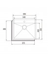 Fregadero Sobre Encimera - Cata CBS-1 54-40 R10, 50cm Una Cubeta, Inox