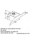 Campana Decorativa - Bosch DWK87CM20, Blanco, Inclinada