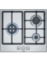 Placa Gas - Bosch PGC6B5B90, 3 Zonas, 60 cm, Acero Inoxidable, Sin Marco