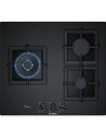 Placa Gas - Bosch PPC6A6B20, 3 Zonas, 60 cm, Negro, Enrasado