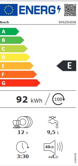 Etiqueta de Eficiencia Energética - SMS25AI05E