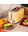 Tostador - Cecotec Toast&Taste 1600 Retro Double, Cuatro Tostadas, 1630 W, Dos Ranuras, Beige