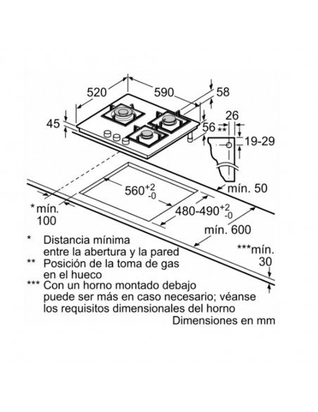 Placa Gas - Balay 3ETG563HB, Tres...