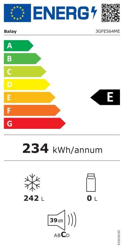 Etiqueta de Eficiencia Energética - 3GFE564ME