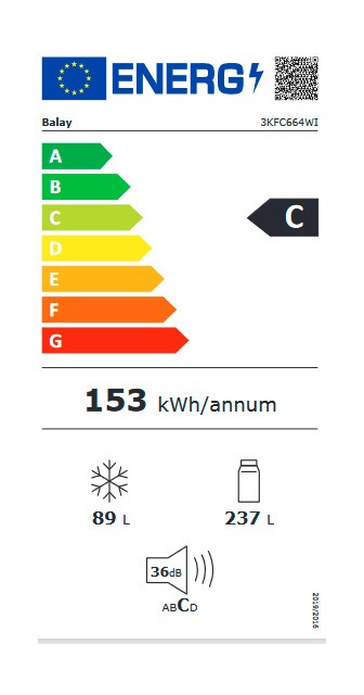Etiqueta de Eficiencia Energética - 3KFC664WI