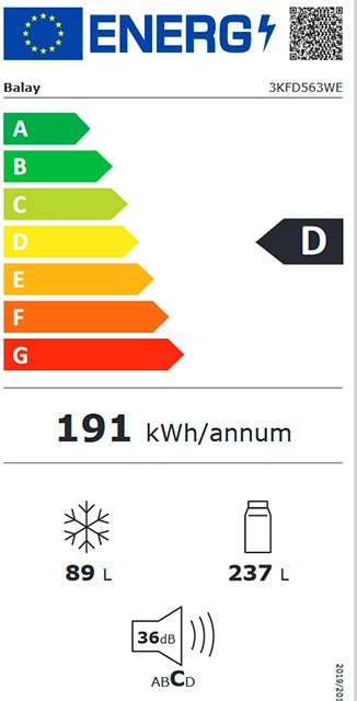 Etiqueta de Eficiencia Energética - 3KFD563XE