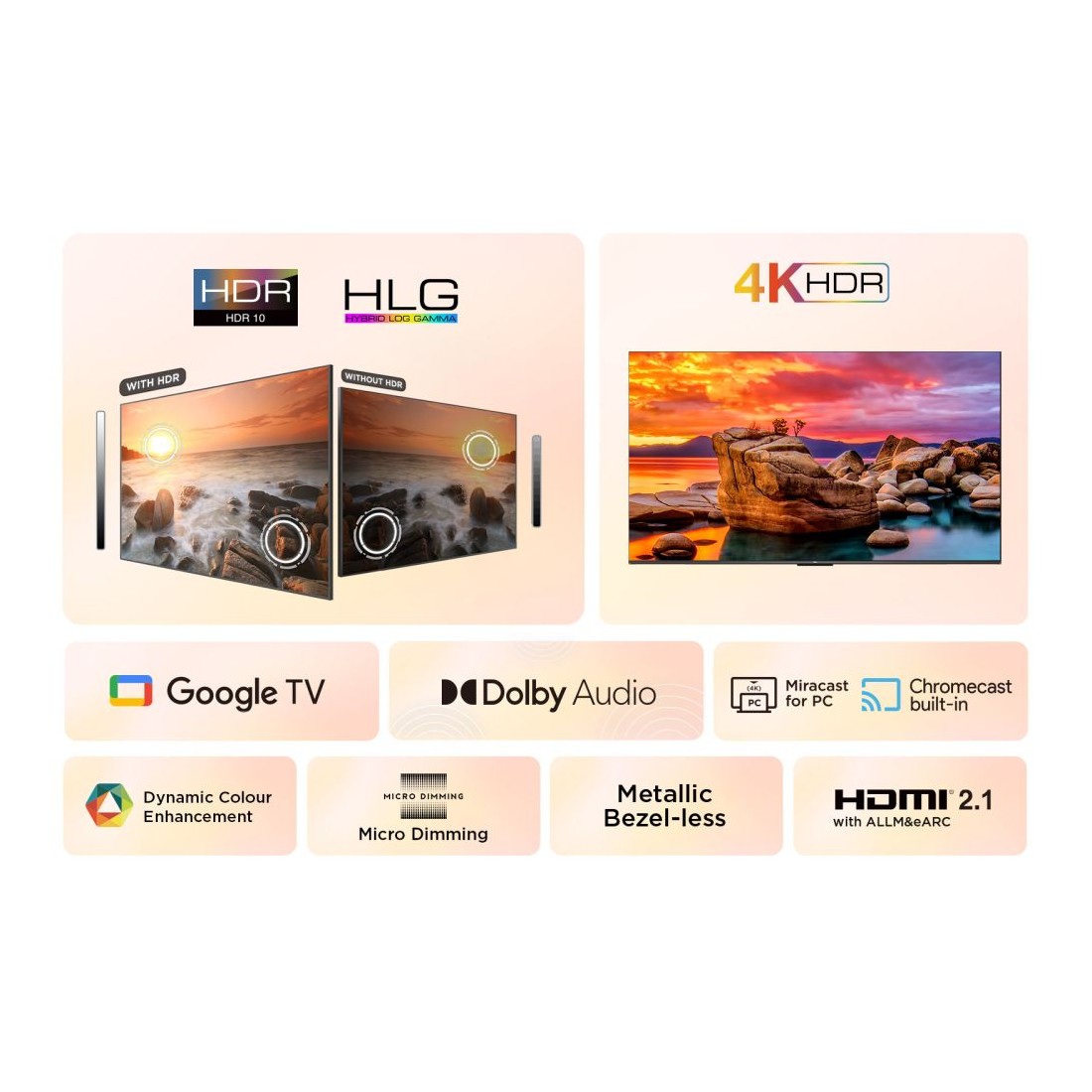 TV LED TCL 55P61B, 55", 4K, HDR10+, Google TV