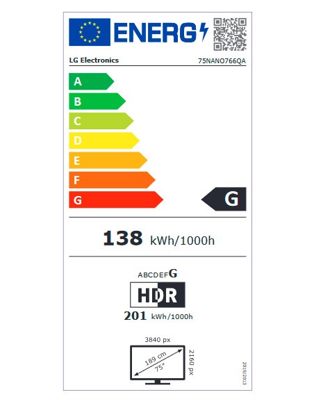 TV LED - LG  75NANO766QA, 75...