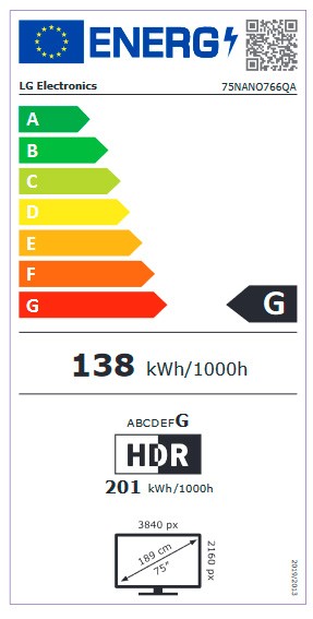 Etiqueta de Eficiencia Energética - 75NANO766QA