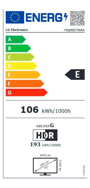 Etiqueta de Eficiencia Energética - 75QNED756RA