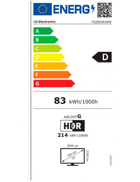 TV LED - LG 75QNED826RE, 75 pulgadas,...