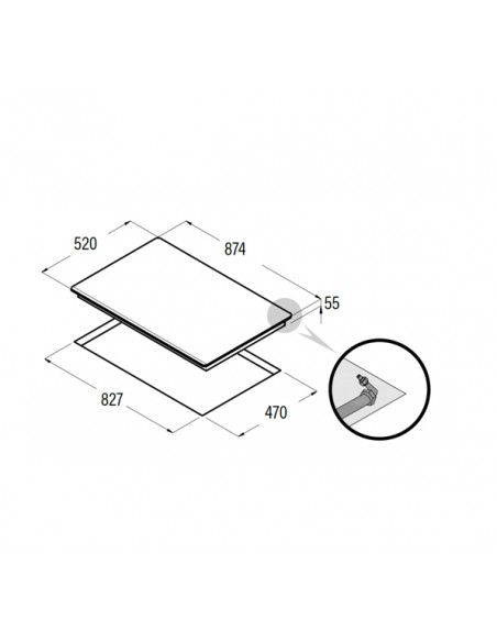 Placa Gas - Cata LCI 9041 BK, 90 cm,...