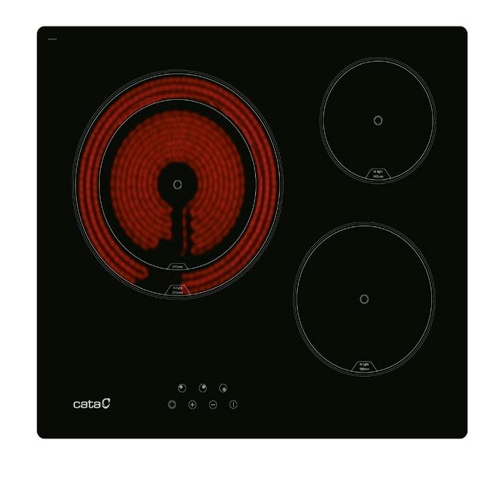 Cata – Placa vitrocerámica Cata con 3 zonas de cocción – TD 6003 BK /A.