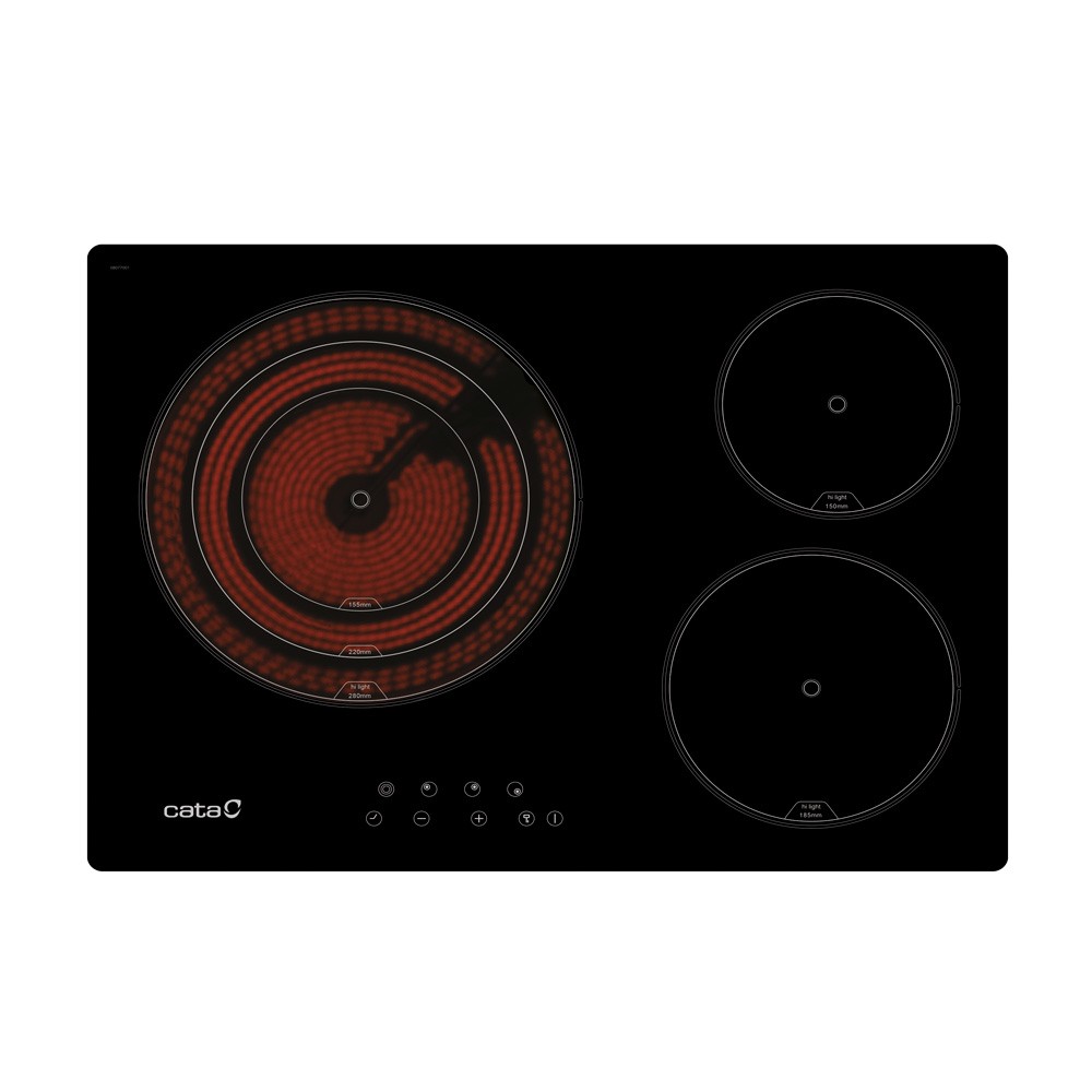 Cata – Placa vitrocerámica zonas de cocción 3 zonas de cocción High Light – TT 5003/G.