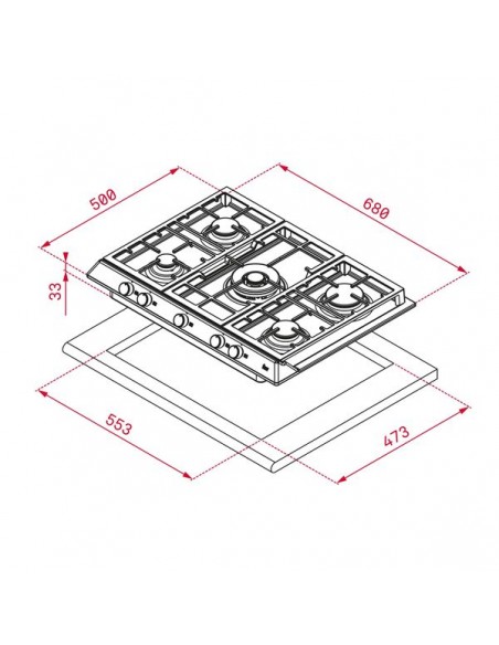 Placa Gas - Teka EX7015GAIALDR Nat, 5...
