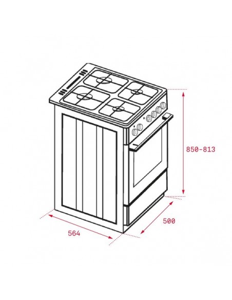 Cocina Gas - Teka FS5024GGWH Gas, Blanco