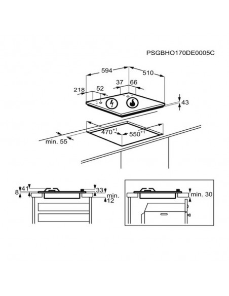Placa Gas - Electrolux KGS6404SX,...
