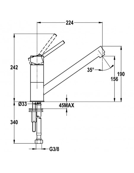Grifo Caño Bajo - Teka AUK913, Cromo